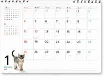 カレンダー2015 シンプルカレンダー Cats (卓上判)