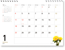 カレンダー2015 シンプルカレンダー Flower (卓上判) 